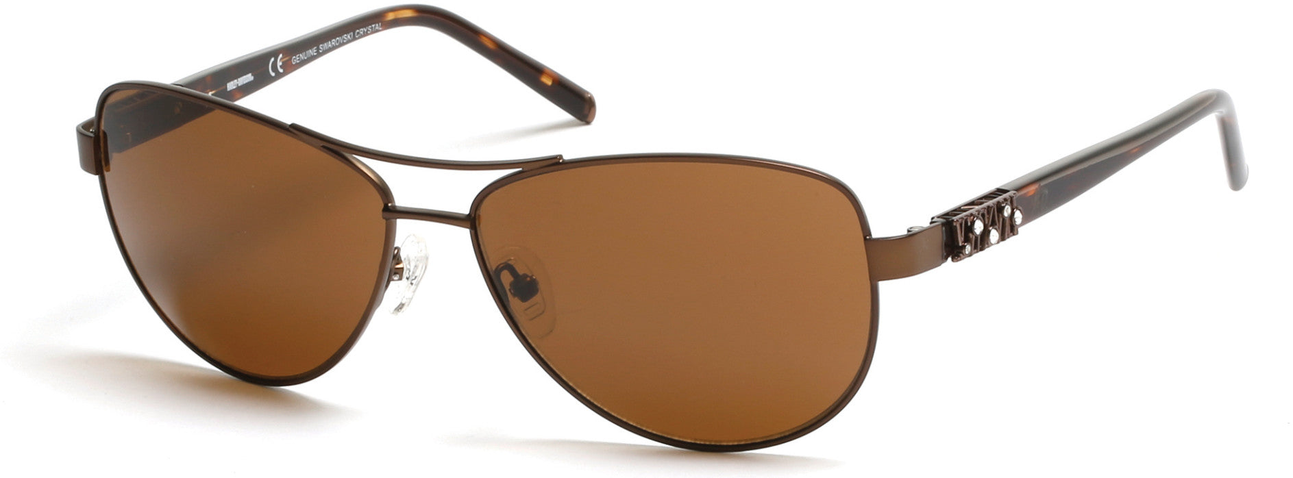 Harley-Davidson HD0304X Sunglasses 49E-49E - Matte Dark Brown / Brown