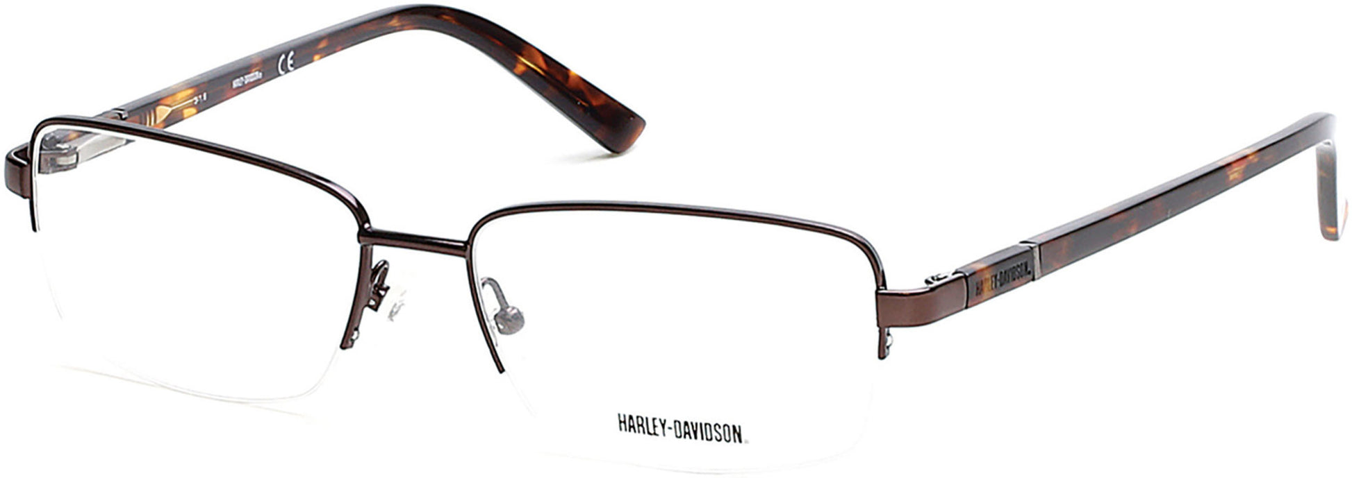 Harley-Davidson HD0734 Eyeglasses 009-048 - Shiny Dark Brown