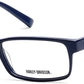 Harley-Davidson HD0745 Rectangular Eyeglasses 090-090 - Shiny Blue