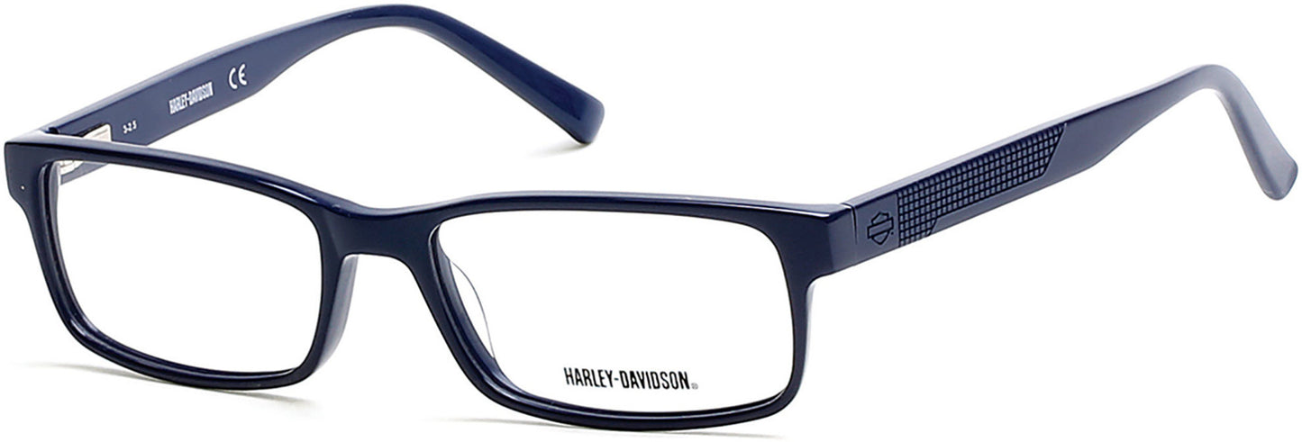 Harley-Davidson HD0745 Rectangular Eyeglasses 090-090 - Shiny Blue