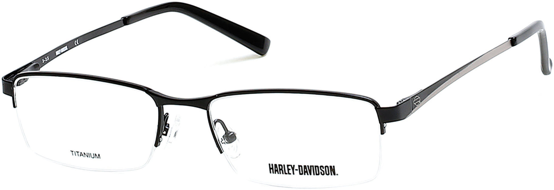 Harley-Davidson HD0748 Rectangular Eyeglasses 002-002 - Matte Black