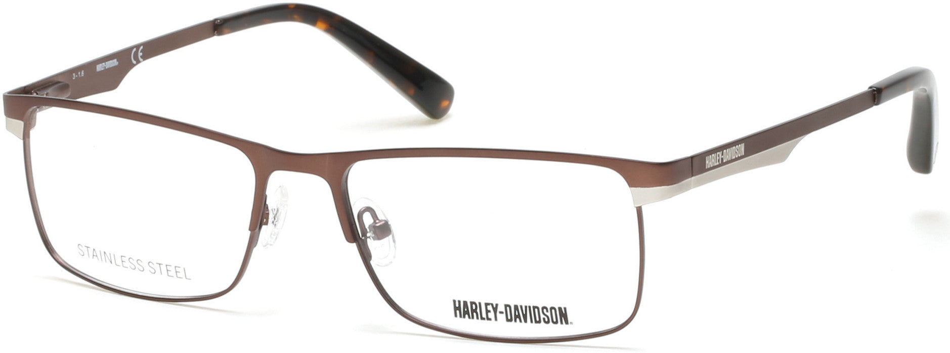 Harley-Davidson HD0753 Geometric Eyeglasses 049-049 - Matte Dark Brown