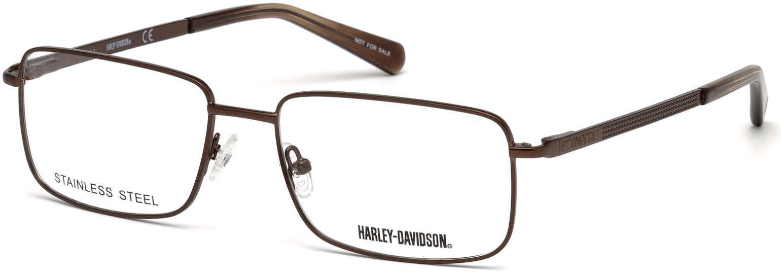 Harley-Davidson HD0763 Rectangular Eyeglasses 049-049 - Matte Dark Brown