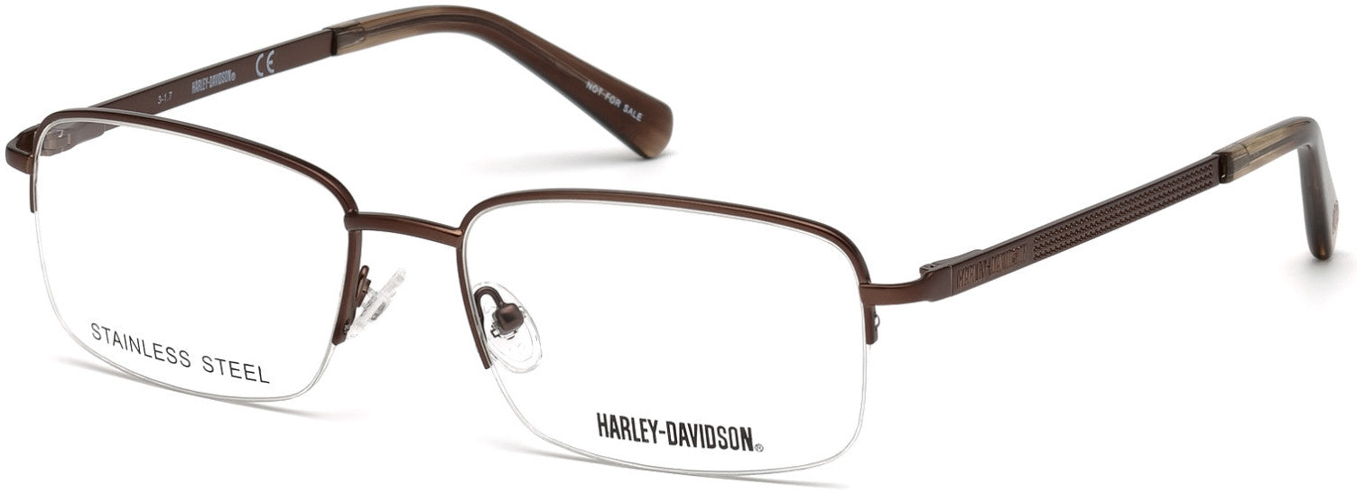 Harley-Davidson HD0764 Rectangular Eyeglasses 049-049 - Matte Dark Brown