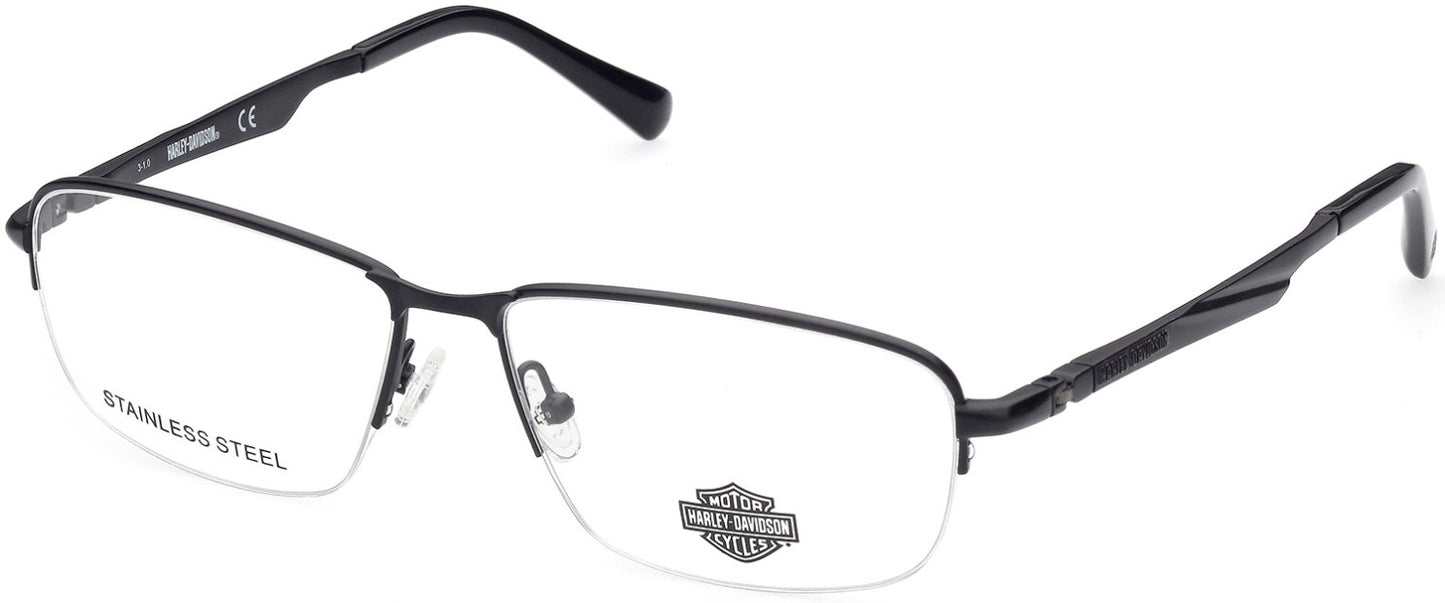 Harley-Davidson HD0860 Rectangular Eyeglasses 002-002 - Matte Black
