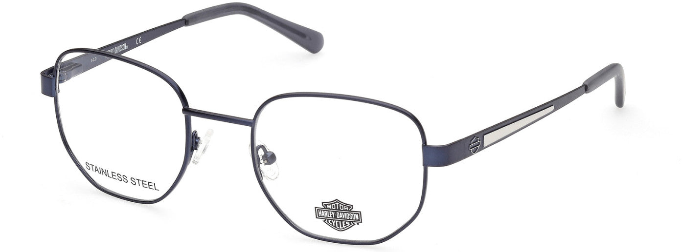 Harley-Davidson HD0881 Round Eyeglasses 091-091 - Matte Blue