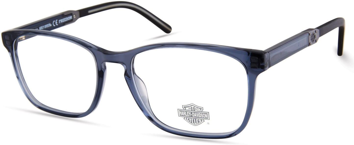 Harley-Davidson HD9007 Rectangular Eyeglasses 090-090 - Shiny Blue