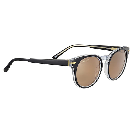 Serengeti Havah Sunglasses  Shiny Black Transparent Layer One Size
