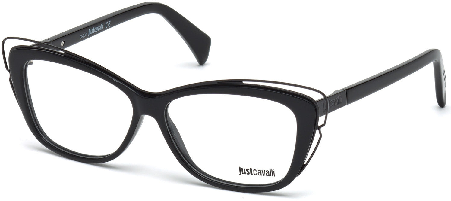 Just Cavalli JC0704 Butterfly Eyeglasses 001-001 - Shiny Black