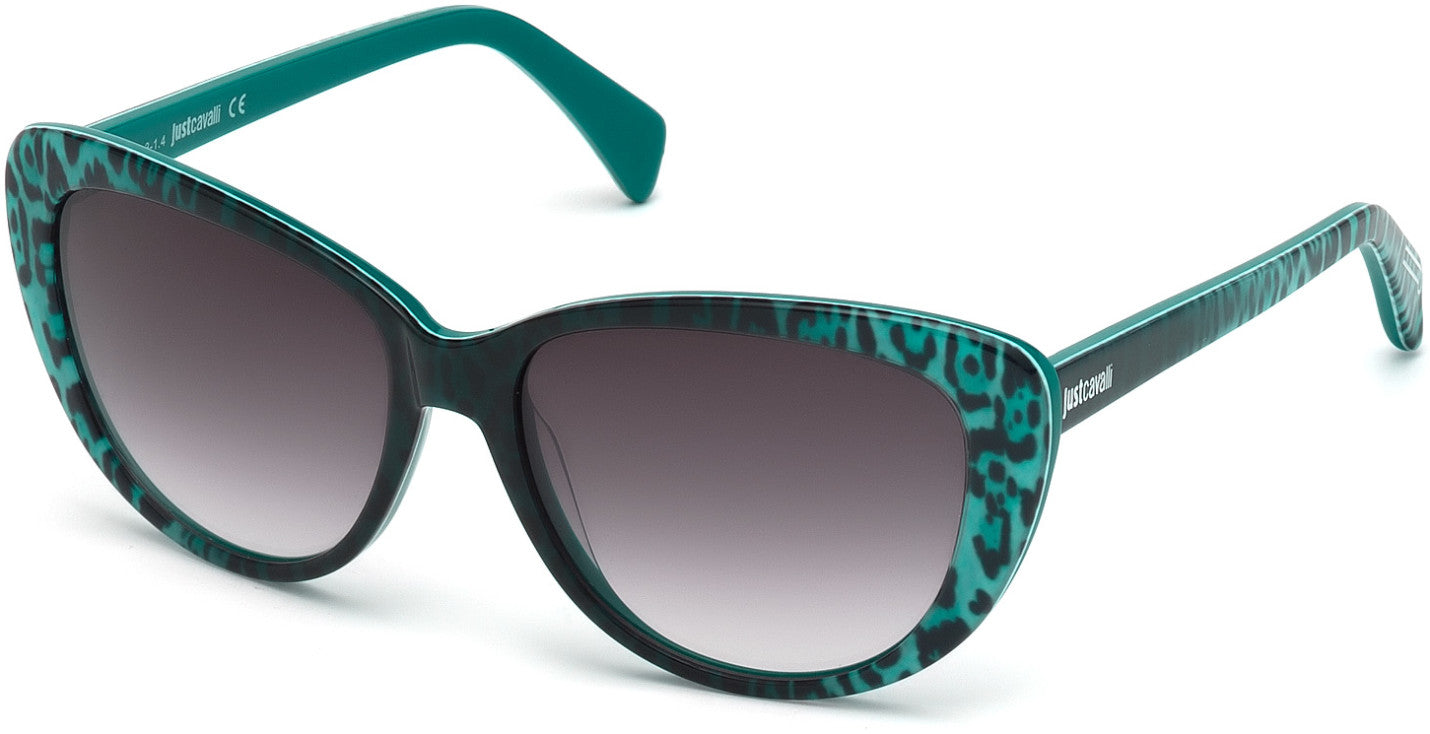 Just Cavalli JC646S Cat Sunglasses 95P-95P - Light Green / Gradient Green