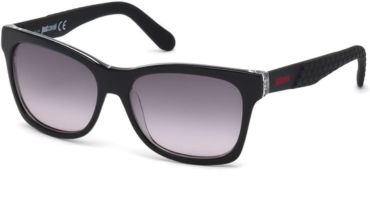 Just Cavalli JC649S Butterfly Sunglasses 01B-01B - Shiny Black  / Gradient Smoke
