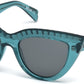 Just Cavalli JC746S Geometric Sunglasses 87A-87A - Shiny Turquoise / Smoke