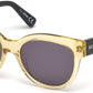 Just Cavalli JC760S Geometric Sunglasses 39A-39A - Shiny Yellow / Smoke