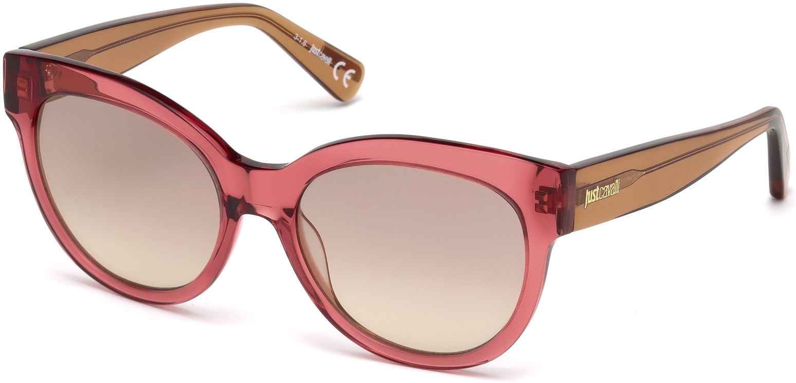 Just Cavalli JC760S Geometric Sunglasses 69L-69L - Shiny Bordeaux / Roviex Mirror