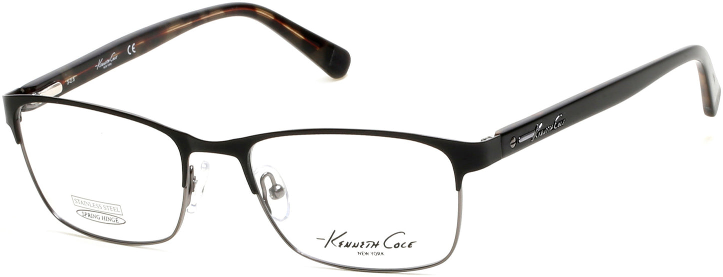Kenneth Cole New York,Kenneth Cole Reaction KC0248 Geometric Eyeglasses 002-002 - Matte Black
