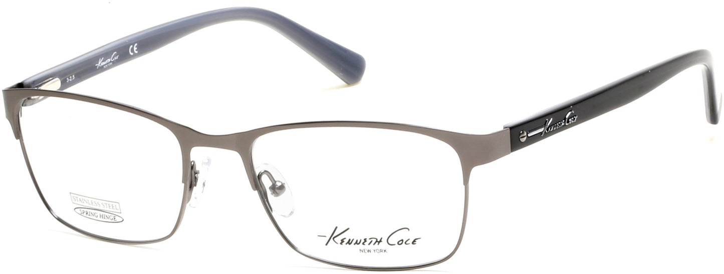 Kenneth Cole New York,Kenneth Cole Reaction KC0248 Geometric Eyeglasses 009-009 - Matte Gunmetal