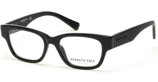 Kenneth Cole New York,Kenneth Cole Reaction KC0254 Geometric Eyeglasses 001-001 - Shiny Black
