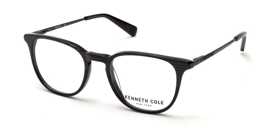 Kenneth Cole New York,Kenneth Cole Reaction KC0273 Round Eyeglasses 001-001 - Shiny Black