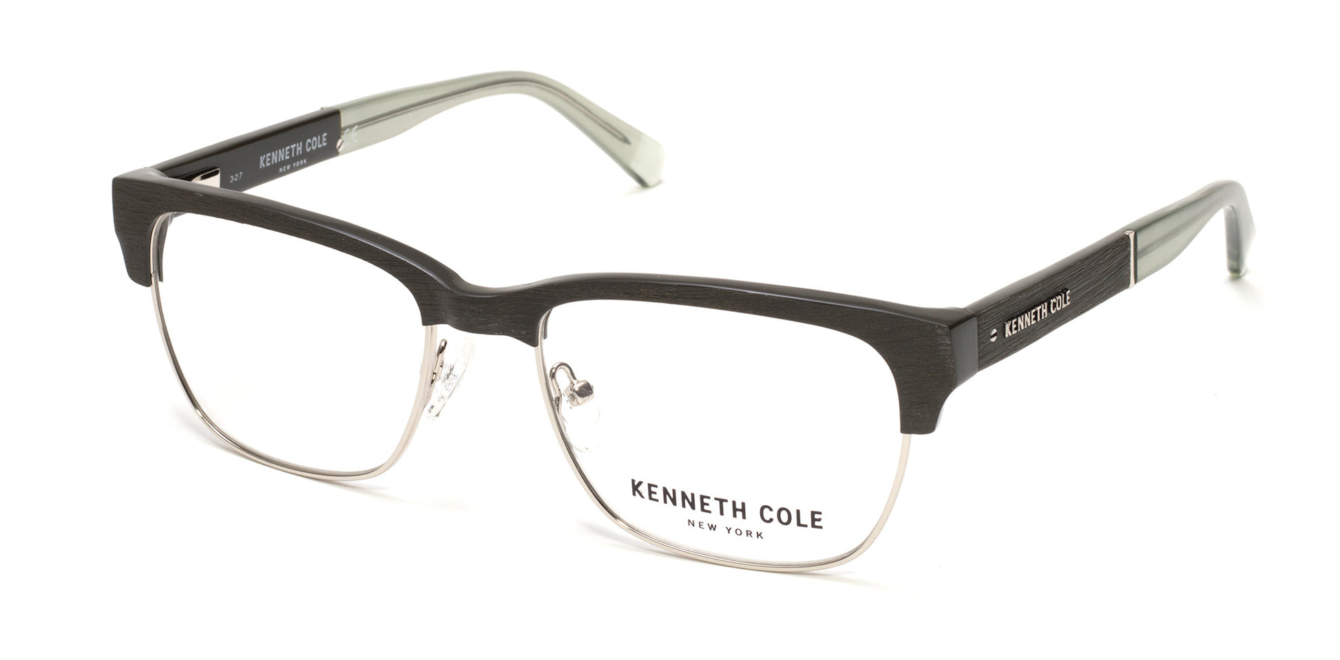 Kenneth Cole New York,Kenneth Cole Reaction KC0284 Geometric Eyeglasses 098-098 - Dark Green