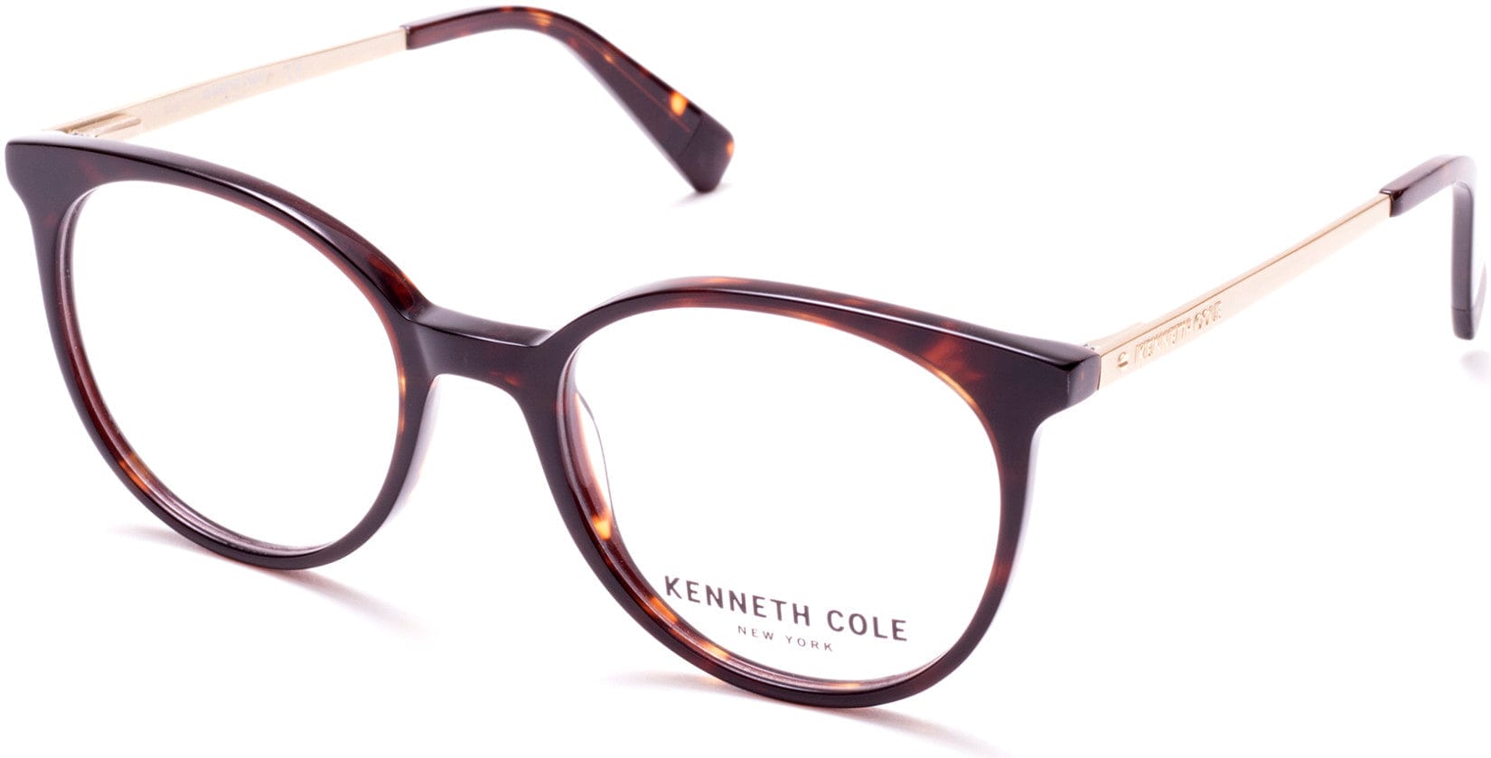 Kenneth Cole New York,Kenneth Cole Reaction KC0288 Round Eyeglasses 052-052 - Dark Havana