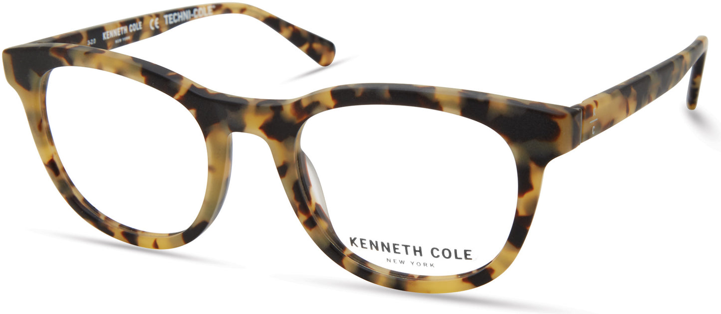 Kenneth Cole New York,Kenneth Cole Reaction KC0321 Round Eyeglasses 056-056 - Havana