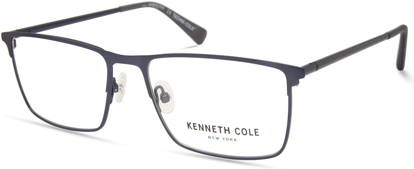 Kenneth Cole New York,Kenneth Cole Reaction KC0323 Rectangular Eyeglasses 091-091 - Matte Blue