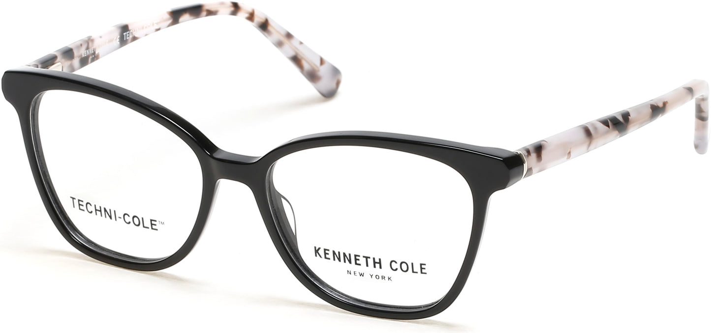 Kenneth Cole New York,Kenneth Cole Reaction KC0327 Square Eyeglasses 001-001 - Shiny Black