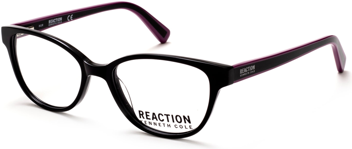 Kenneth Cole New York,Kenneth Cole Reaction KC0812 Geometric Eyeglasses 001-001 - Shiny Black