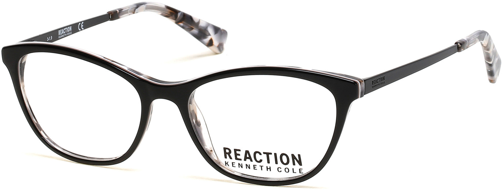 Kenneth Cole New York,Kenneth Cole Reaction KC0826 Square Eyeglasses 001-001 - Shiny Black