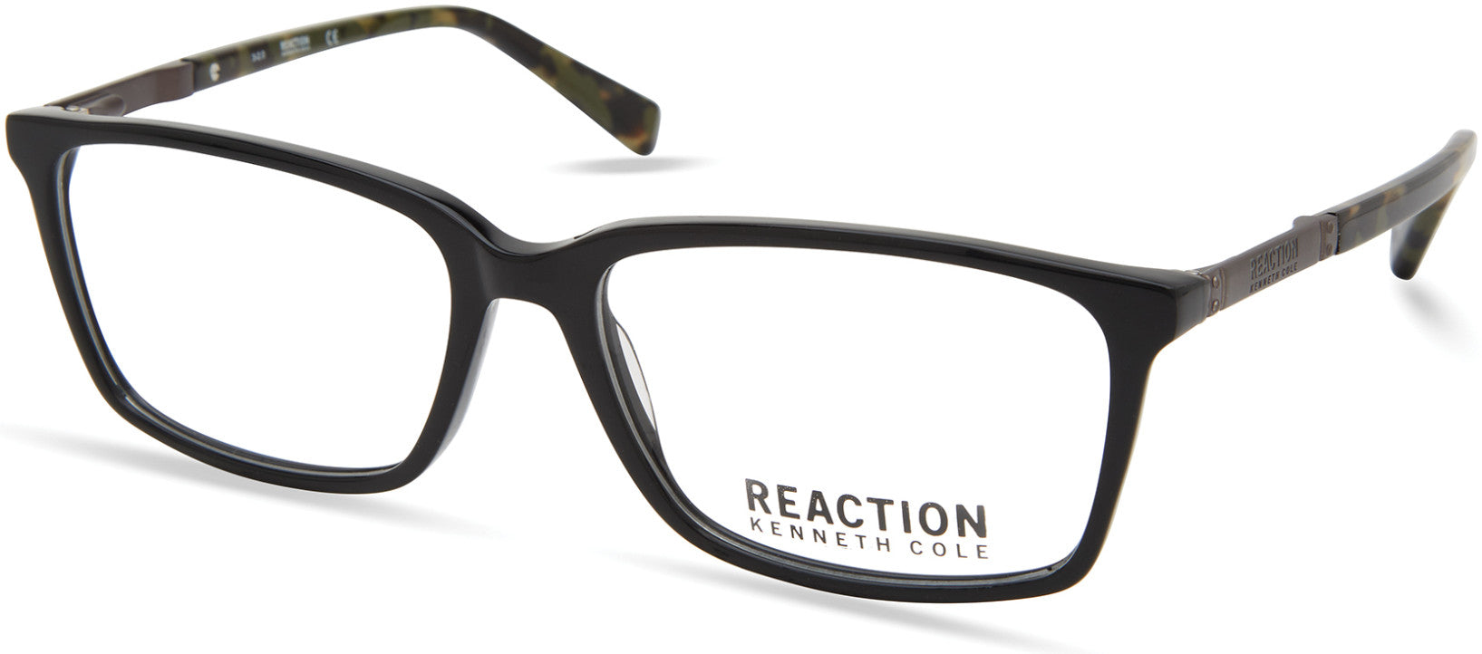Kenneth Cole New York,Kenneth Cole Reaction KC0870 Rectangular Eyeglasses 001-001 - Shiny Black