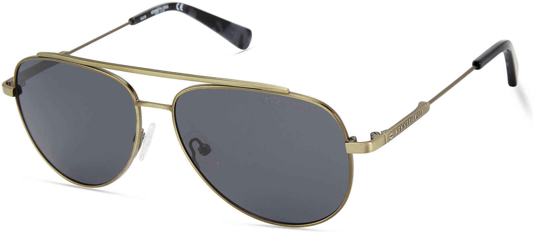 Kenneth Cole New York,Kenneth Cole Reaction KC7233 Geometric Sunglasses 92D-92D - Blue/other / Smoke Polarized Lenses