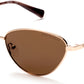 Kenneth Cole New York,Kenneth Cole Reaction KC7235 Cat Sunglasses 28H-28H - Shiny Rose Gold / Brown Polarized Lenses
