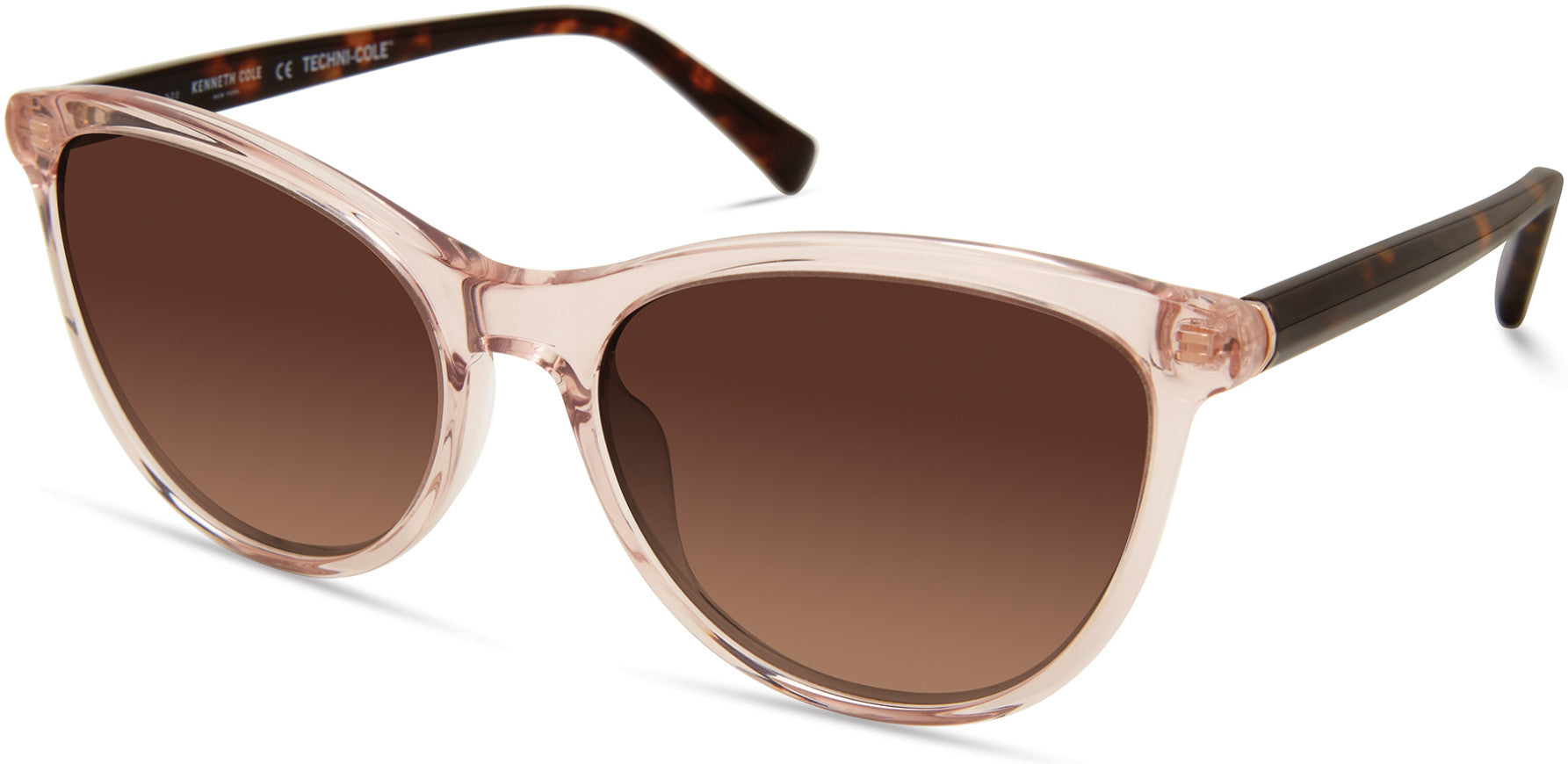 Kenneth Cole New York,Kenneth Cole Reaction KC7255 Round Sunglasses 72H-72H - Shiny Pink / Brown Polarized