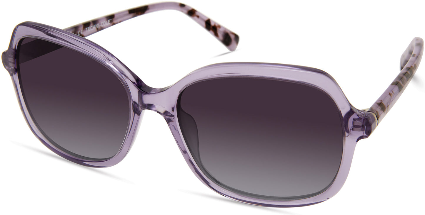 Kenneth Cole New York,Kenneth Cole Reaction KC7256 Butterfly Sunglasses 81D-81D - Shiny Violet / Smoke Polarized