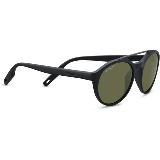 Serengeti Leandro Sunglasses  Matte Black With Matte Dark Gunmetal Metal Insert One Size