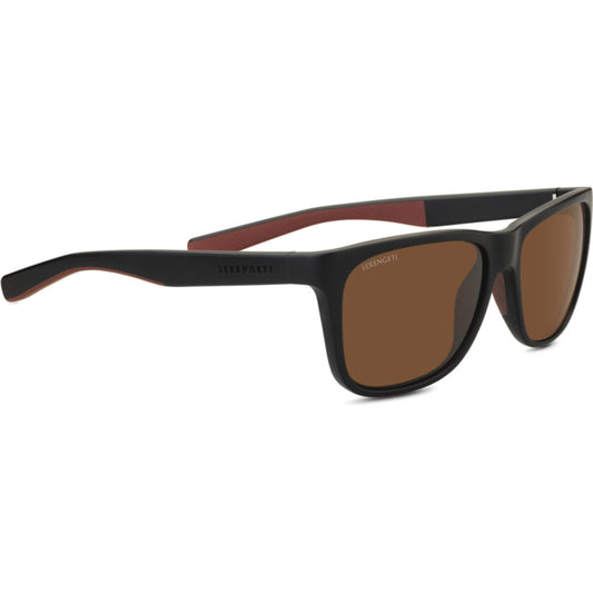 Serengeti Livio Sunglasses  Sanded Black With Brown Inside End Tips One Size