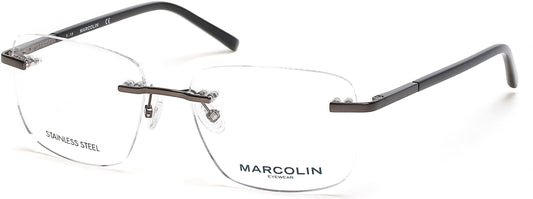 Marcolin MA3021 Square Eyeglasses 008-008 - Shiny Gunmetal
