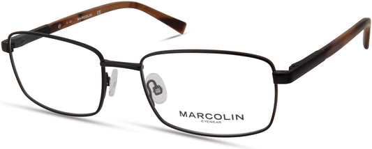 Marcolin MA3024 Rectangular Eyeglasses 002-002 - Matte Black