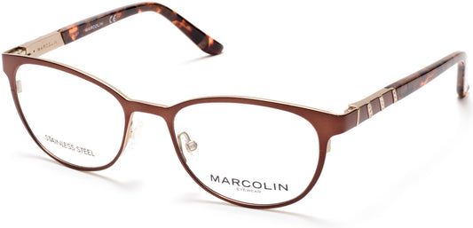 Marcolin MA5013 Cat Eyeglasses 046-046 - Matte Light Brown