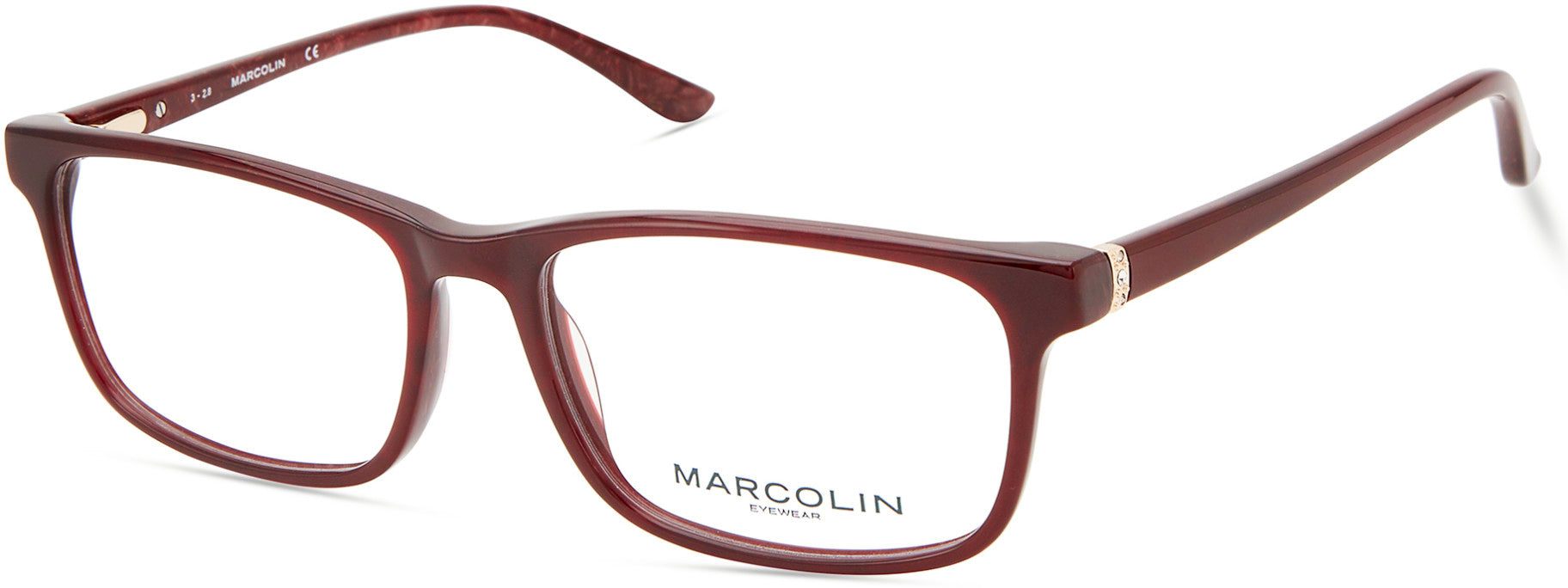 Marcolin MA5017 Rectangular Eyeglasses 066-066 - Shiny Red