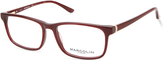 Marcolin MA5017 Rectangular Eyeglasses 066-066 - Shiny Red