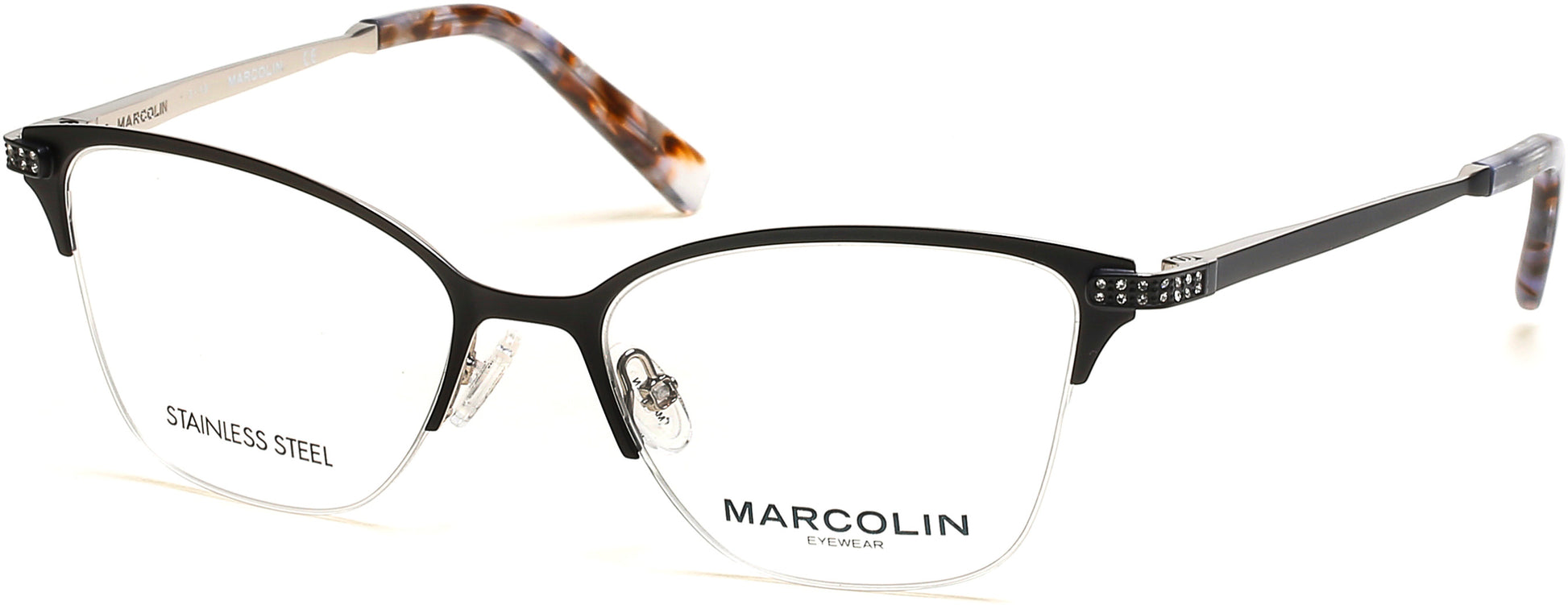 Marcolin MA5020 Square Eyeglasses 002-002 - Matte Black