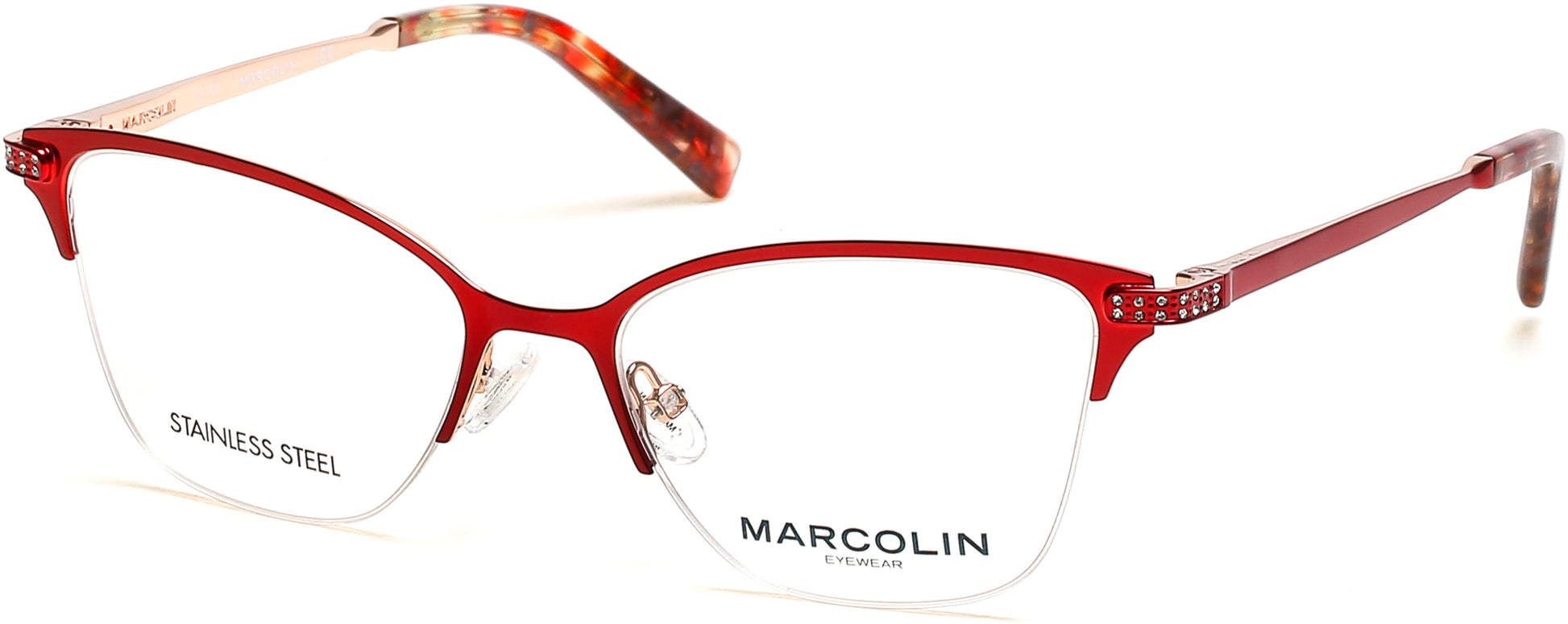 Marcolin MA5020 Square Eyeglasses 070-070 - Matte Bordeaux