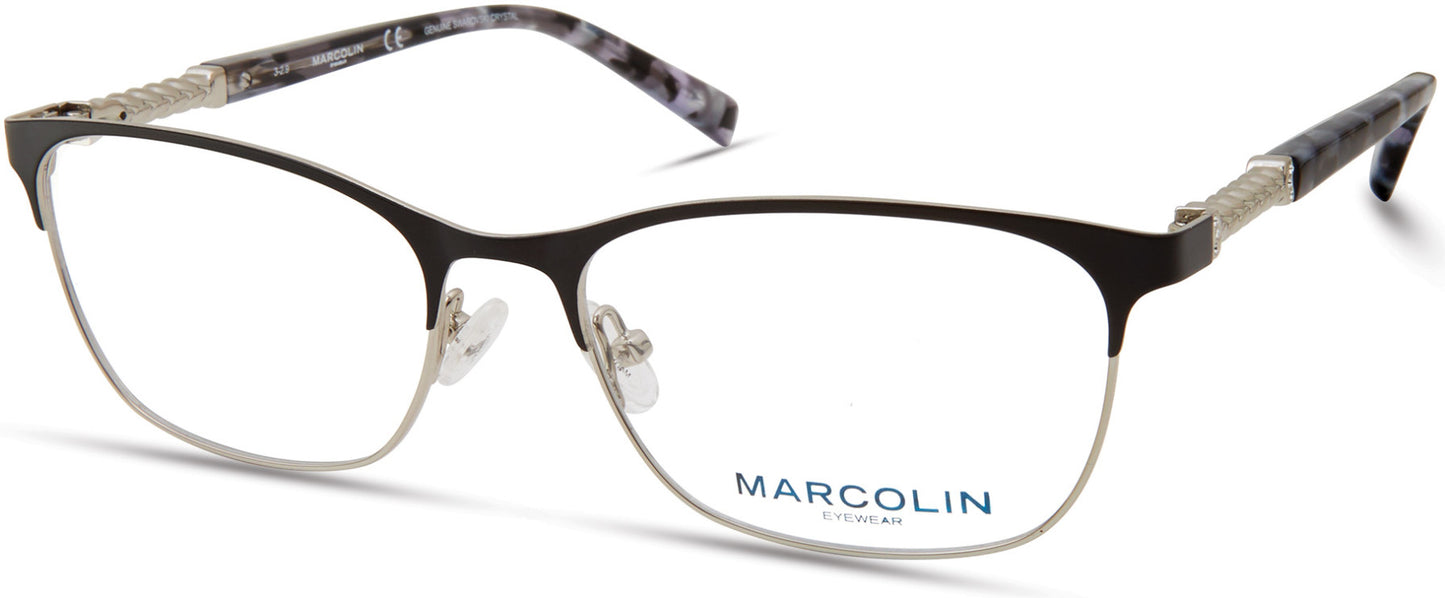 Marcolin MA5022 Rectangular Eyeglasses 002-002 - Matte Black