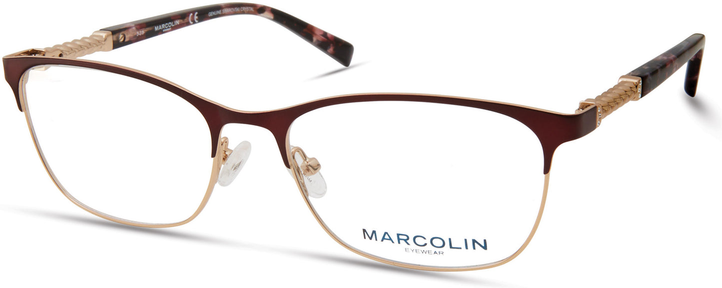 Marcolin MA5022 Rectangular Eyeglasses 070-070 - Matte Bordeaux