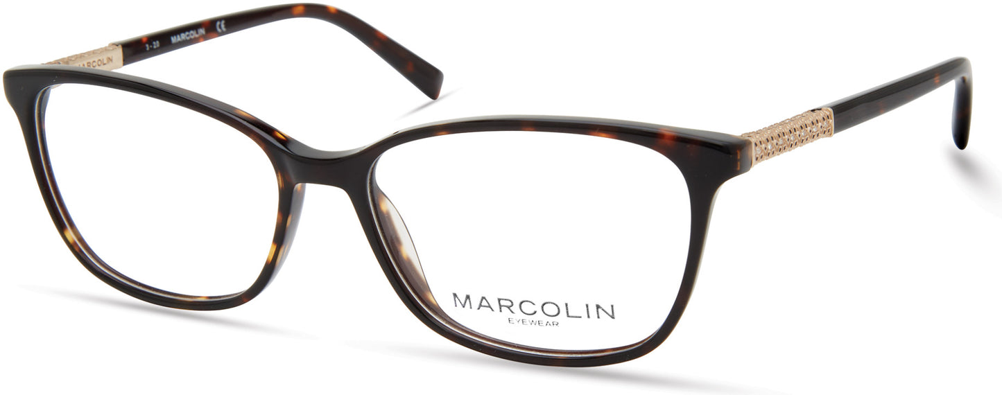 Marcolin MA5025 Square Eyeglasses 052-052 - Dark Havana