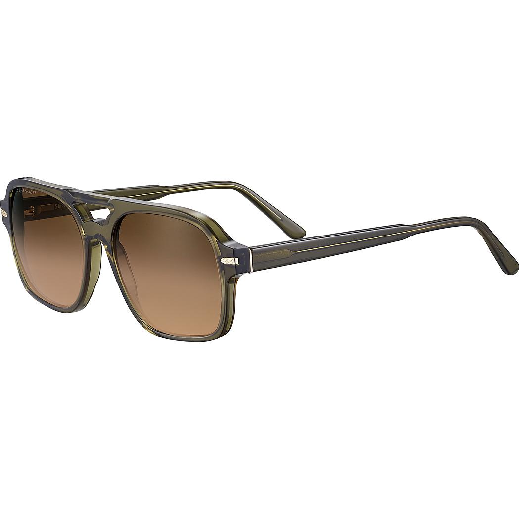 Serengeti Marco Sunglasses  Shiny Crystal Dark Green Medium, Large