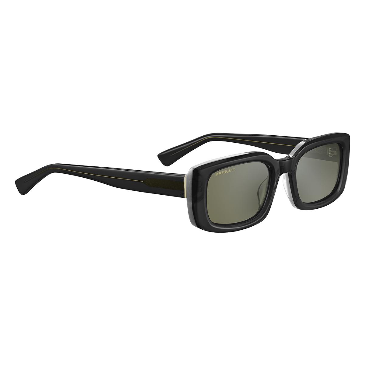 Serengeti Nicholson Sunglasses  Shiny Black Transparent Layer Small, Medium