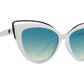 SPY Julep Sunglasses  Turquoise Fade White  54-17-147