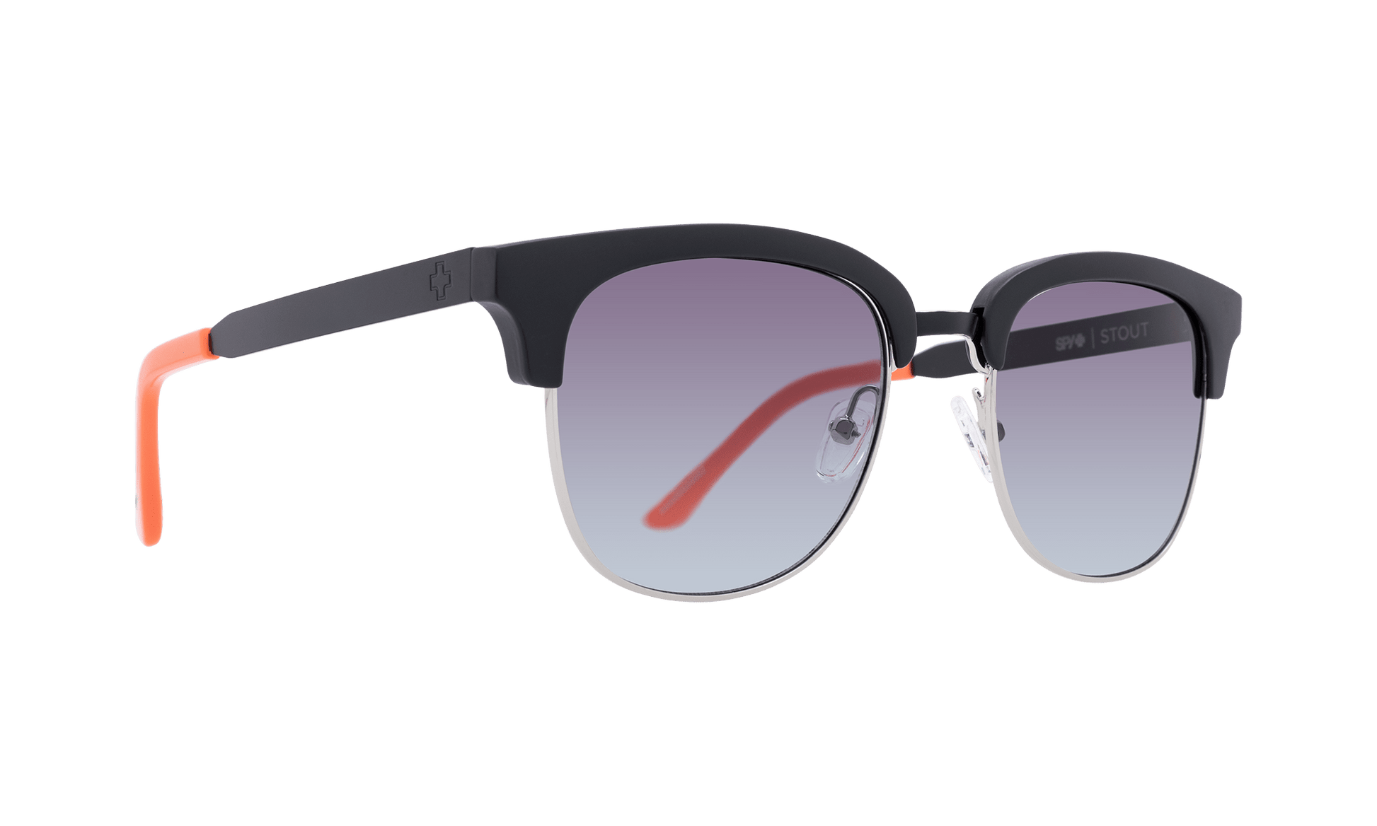 SPY stout Sunglasses  Ocean Fade Matte Black Gloss Tangerine  51-21-147